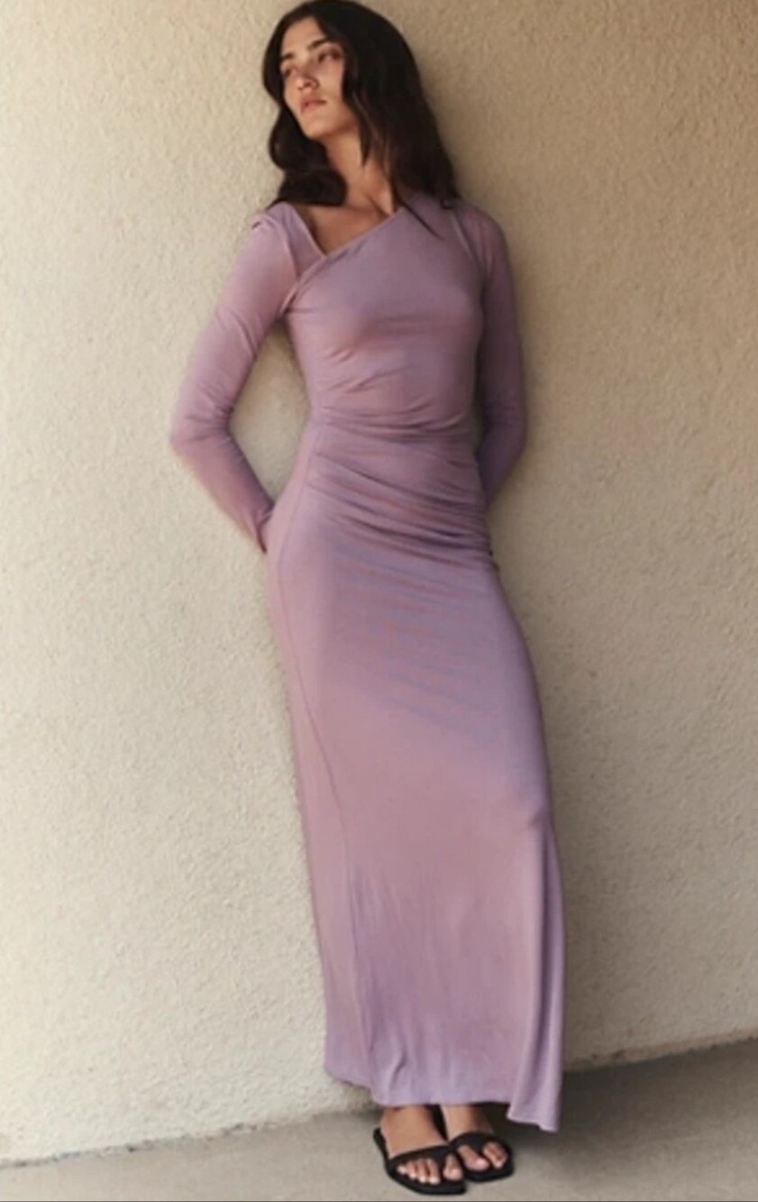 FREE PEOPLE SAVANNAH PURPLE HAZE BODYCON MAXI DRESS